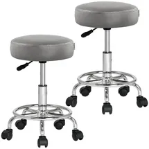 CASARIA Rollhocker Kunstleder Grau