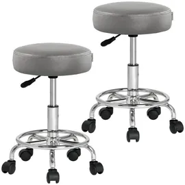 CASARIA Rollhocker Kunstleder Grau