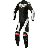 Alpinestars GP Plus, Lederkombi 2tlg. Damen - Schwarz/Weiß/Neon-Rot - 50