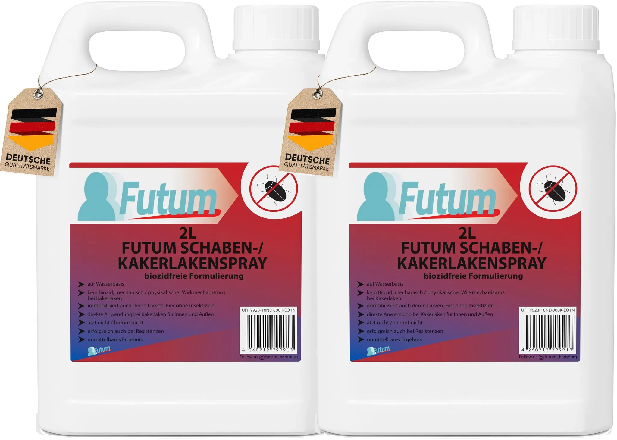 Futum 2x2L Schaben- / Kakerlakenspray Flüssigkeit 2x2 l