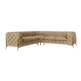 S-Style Chesterfield Ecksofa Natalie ¦ beige ¦ Maße (cm): B: 264 H: 75