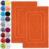 NatureMark 2er Pack Badvorleger | Premium Qualität | 100% Baumwolle | 50 x 80 cm | Duschvorleger Duschmatte Doppelpack | Farbe: Terrakotta