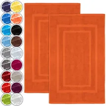 NatureMark 2er Pack Badvorleger | Premium Qualität | 100% Baumwolle | 50 x 80 cm | Duschvorleger Duschmatte Doppelpack | Farbe: Terrakotta