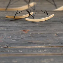 KAWOLA Schaukelstuhl Stella Schaukelsessel Esszimmerstuhl Stoff grau