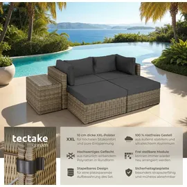 Tectake San Domino Rattan Lounge braun/grau