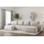 Fun Möbel Wohnlandschaft U-Form Sofa ESTELLE mit Schlaffunktion in Stoff Poso Creme - Creme