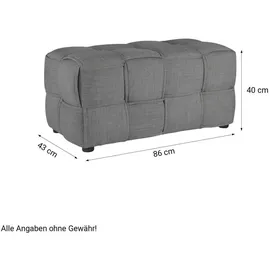 Homestyle4u Hocker Grau, 86x40x43 cm, Wohnzimmer, Hocker, Sitzhocker