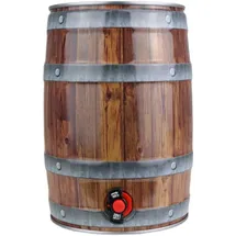 ich-zapfe 5L Partyfass mit Zapfhahn, Holzoptik