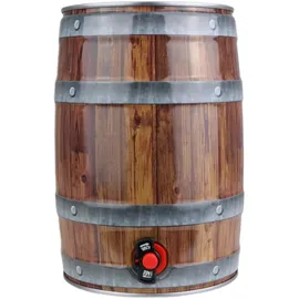 ich-zapfe 5L Partyfass mit Zapfhahn, Holzoptik