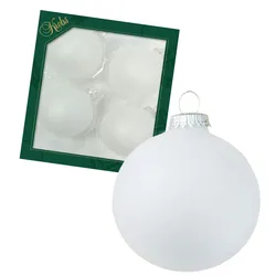 Krebs Glas Lauscha Schneeweiß 8cm Glaskugeln uni