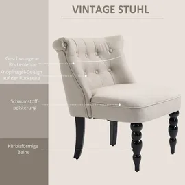 Homcom Relaxsessel Vintage Ruhesessel Relaxstuhl Polstersessel mit Knopfdesign