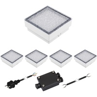 5er-Set LED Pflasterstein CUS, IP67, 230V, 15x15x4cm, warmweiß