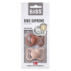 BIBS Schnuller Supreme 2er Pack Latex Woodchuck+Blush 0-6m