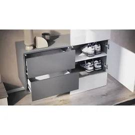 Vladon Wandgarderobe Carlton 105 x 193 x 35 cm Anthrazit matt/Beton Oxid Optik