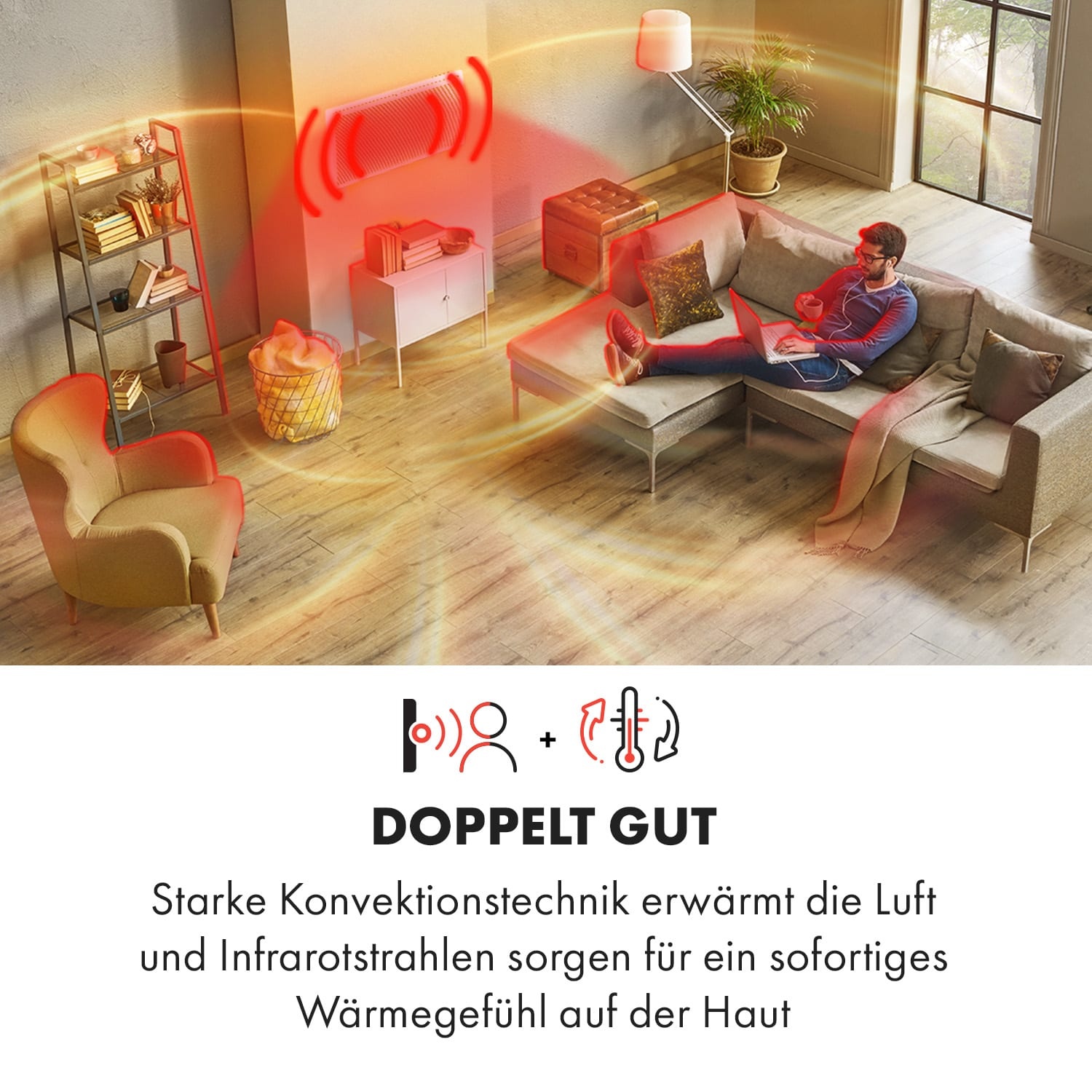 Hot Spot Slimcurve Double Wave  2-in-1 Heizgerät 2000W Wochentimer