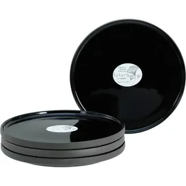 CreaTable 21663, Futuro, Dessertteller Ø 20 cm, schwarz, 4-teilig (1 Set