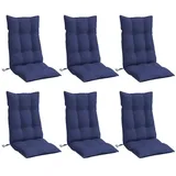 vidaXL Hochlehner-Auflagen 6 Stk. Marineblau Oxford-Gewebe