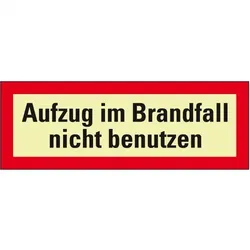 PERMALIGHT power langnachleuchtend Feuerwehrz. Aufzug im Brandfall nicht ben., Aluminium, 210x74mm, DIN 4066