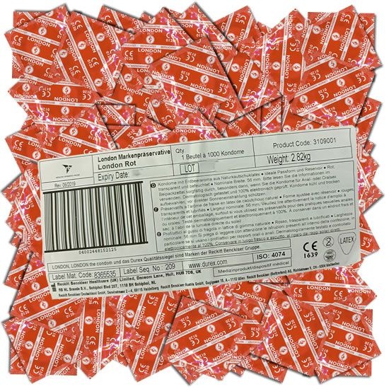 London *Red* Kondome 1000 St rot