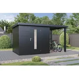 Wolff Finnhaus Terrasse 1524 Anthrazit für Premium Metall Gartenhäuser (Breite 150 cm)