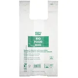 Papstar 100 Hemdchen-Tragetaschen, Bio-Folie transparent Knotenbeutel auf Rolle