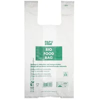 Papstar 100 Hemdchen-Tragetaschen, Bio-Folie transparent Knotenbeutel auf Rolle