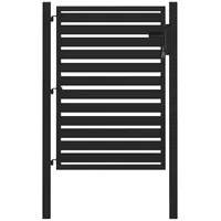vidaXL Gartentor Abschließbar Schwarz 100x120 cm Aluminium