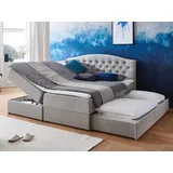 Atlantic Home Collection Boxspringbett LOTTE, mit Topper, Bettkasten und Gästebett, grau