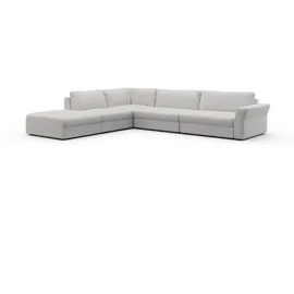 sit&more Ecksofa SIT & MORE "Cadabra L-Form", silber, B:356cm H:80cm T:292cm, Samtoptik (100% Polyester);Soft clean (98% Polyester, 2% Polyamid);Struktur fein (100% Polyester), Sofas, Ecksofa, Breite 356 cm, mit Sitztiefenverstellung