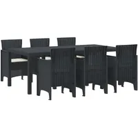 vidaXL Garten Essgruppe 7-tlg. Anthrazit
