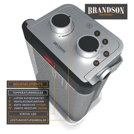 Brandson Heizlüfter 1800 W Schwarz/Silber