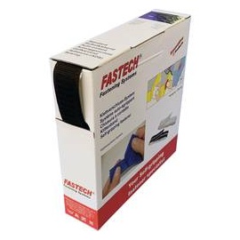 FASTECH® B25-SKL01999910 Klettband zum Aufkleben Hotmelt Haftteil (L x B) 10m x 25mm Schwarz 10m
