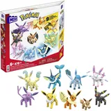 MEGA POKÉMON Evoli - Evolitionsset, 9 voll bewegliche Figuren zum Zusammenbauen Aller Stufen, für Kinder ab 6 Jahren, GFV85