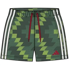 adidas Badeshorts Football-Inspired Graphic Semi Solar Green/Better Scarlet M