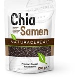 Naturacereal Chia Samen 1kg – Reich an Omega-3, Ballaststoffen & Quelle pflanzlichen Proteins, Antioxidatives Kraftpaket, Ideal für Smoothies, Puddings & mehr – Ethisch geerntet