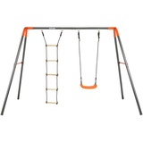 Kettler Doppelschaukel Combi mit Strickleiter,grau - orange,