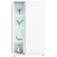 Vladon Vitrine, Weiß, Holzwerkstoff, 71.5x134x35 cm, Wohnzimmer, Wohnwände, Vitrinenschränke
