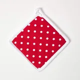 Homescapes Topflappen Untersetzer Polka Dots, rot - Homescapes
