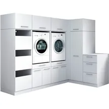 laundreezy Mehrzweckschrank-Set 253 x 200 x 68 cm Weiß