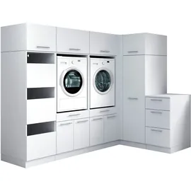 laundreezy Mehrzweckschrank-Set 253 x 200 x 68 cm Weiß