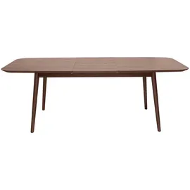 miliboo Erweiterbarer Tisch mit integrierten Verlängerungen rechteckig aus dunkelbraunem Holz B160-210 cm ANK