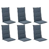 GO-DE Stuhlauflagen Hochlehner 6er Set SATI, Hellblau - Polyester