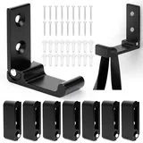 KXVXXV 9 Stück 5cm Kleiderhaken Klappbare Garderobenhaken aus Aluminium, Klapphaken Garderobe 90°Wandhaken Klappbare Kleiderhaken Wand Wandhaken zum Schrauben Schwarz