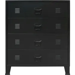 vidaXL Schubladenschrank Metall Industrie-Stil 78 x 40 x 93 cm Schwarz