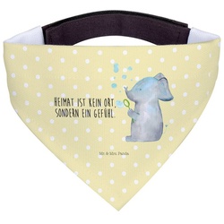 Mr. & Mrs. Panda Hundefliege Elefant Seifenblasen – Gelb Pastell – Geschenk, Liebe, Halstuch, Hund, Polyester gelb M – 22.5 cm x 12.5 cm