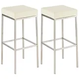 CLP Barhocker Montreal 37 x 80 x 37 cm Kunstleder Edelstahl Creme