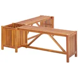 vidaXL Garten-Eckbank mit Pflanzkübel 117×117×40 cm Massivholz Akazie