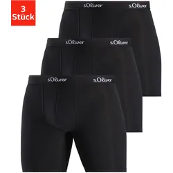 s.Oliver Langer Boxer »Boxershorts für Herren«, (Packung, 3 St.), mit längerem Bein, Gr. XXL, schwarz, , 93079717-XXL