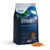 OASE Dynamix Sticks Mix Plus Snack 20 L, Fischfutter, Teichfischfutter, unterstützt die Schuppenbildung, ideal bei gemischter Haltung von natur- und rotfarbigen Fischen, gleichmäßiges Wachstum