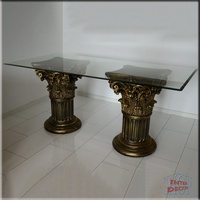 Esstisch Tisch Glastisch Glas Säulen Wohnzimmertisch Griechischer Design 180 cm